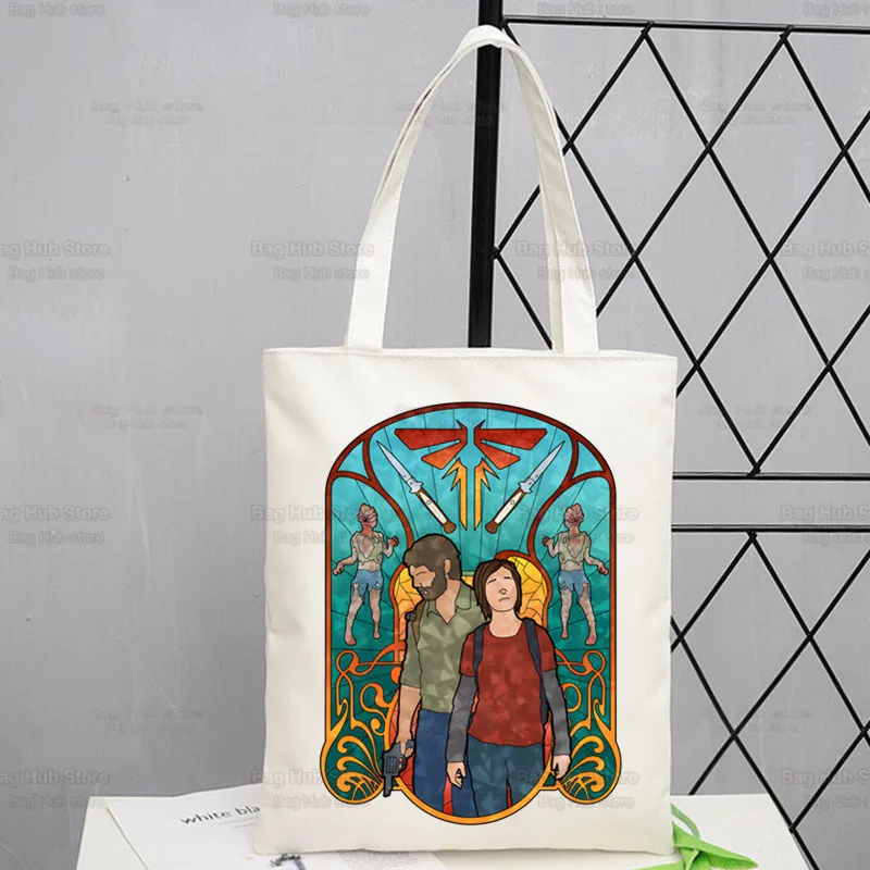 The Last of Us Shopper Shopping Bag Joel Ellie Tote Shoulder Bag Fireflies Canvas Bags Large Infected Stage 3 Firefly Handbag