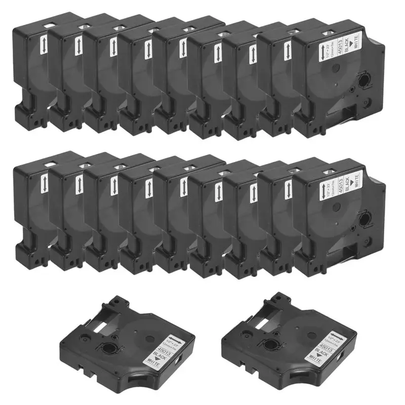 

20Pcs For Dymo D1 Label Maker/Tape 45013 Black On White Label Ribbons Compatible For Dymo Label Manager 160 210 450 280