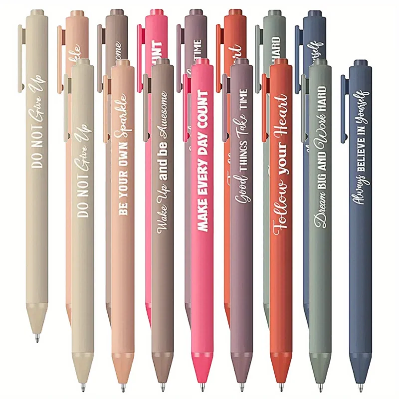 8/16/24/32/40/80 Pcs Retractable Ballpoint Pen With Inspirational Quotes Positive Quotes Gifts For Women Men Schools Office