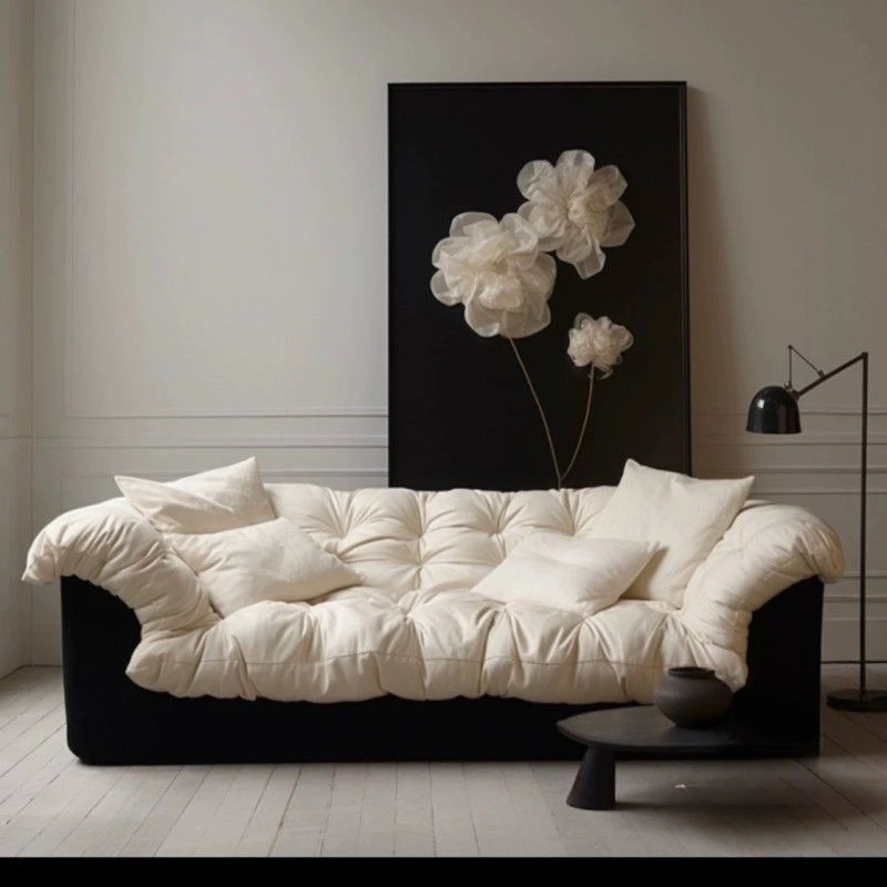 

Light luxury fabric sofa guest retro new size apartment modern simple