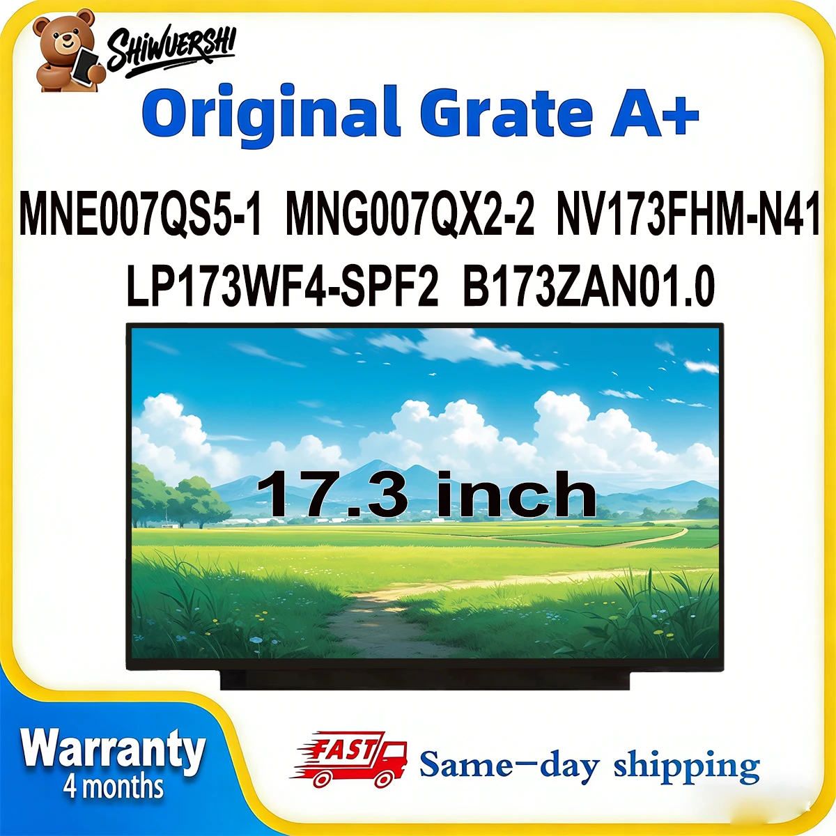 

Wholesale 17.3 inch Laptop Lcd Screen Monitor Panel MNE007QS5 1 MNG007QX2 2 NV173FHM N41 LP173WF4 SPF2 B173ZAN01.0