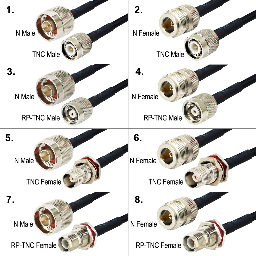 

10CM~30Meters RG58 L16 N Male or Female to L12 TNC / RP-TNC Male Plug Female Jack Connector 50ohm RF Coax Cable Extension Jumper
