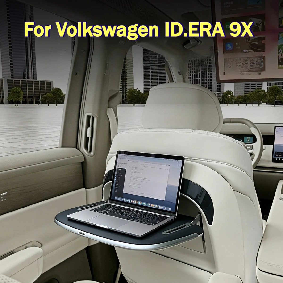 For Volkswagen ID.ERA 9X Car Seat Back Electric Small Table Panel Led Ambient Light Wireless Charger Foldable Laptop Table Plate
