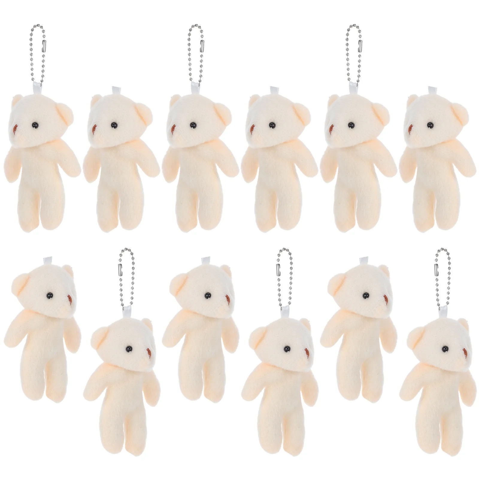 12pcs Mini Bear Charms for Keychains, DIY Jewelry Making, Portable Stuffed Animal Pendants, Hanging Ornaments