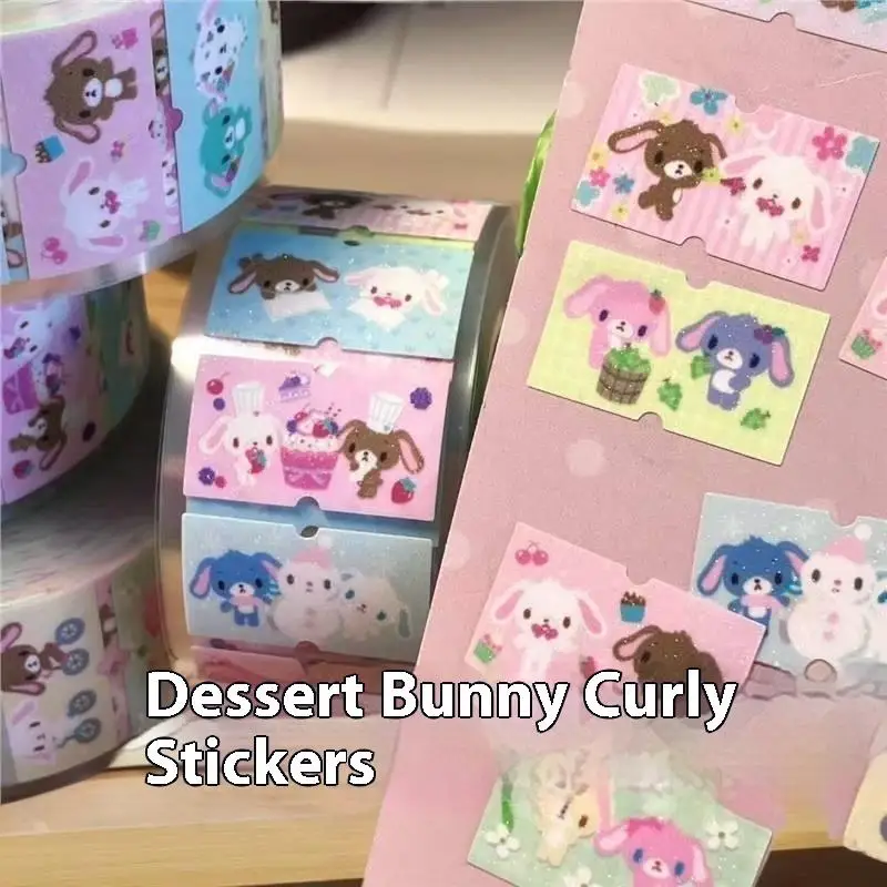 500 قطعة/لفة ملصقات زخرفية، ملحقات إبداعية - ملصقات ملاحظات يدوية بتصميم أرنب السكر كاواي #4