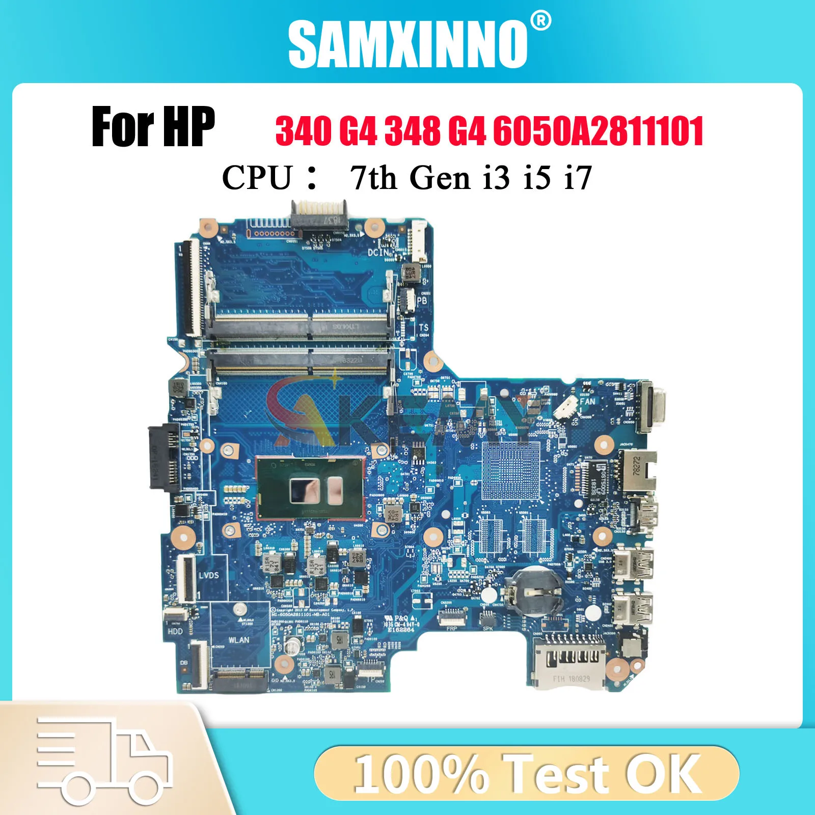 

6050A2811101 For HP 340 G3 348 G3 Laptop Motherboard 845205-001 With i3 i5 6th/7th CPU UMA DDR4 100% Fully Tested