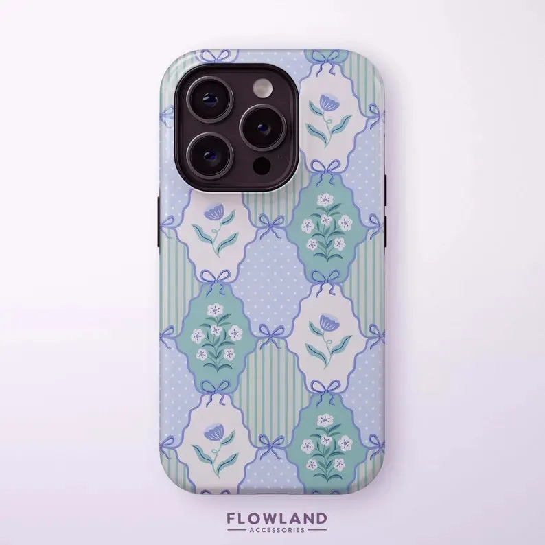

Luxury Retro Fashion Flower Pattern Design Phone Case for iPhone 17 16 15 14 13 12 11 Air Pro Max Plus Luxury Double-layer Cover