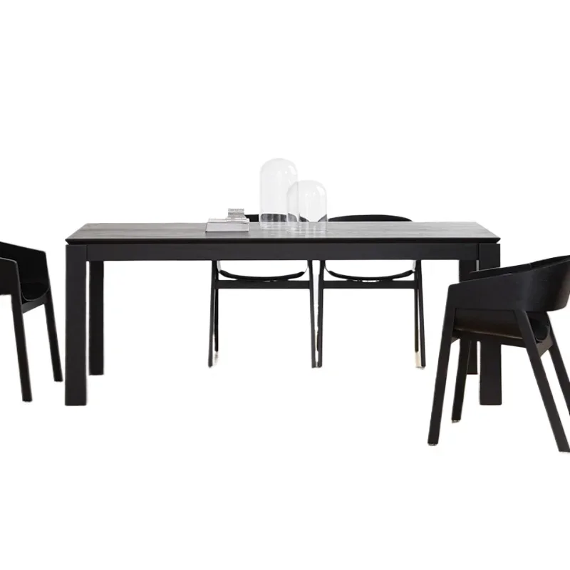 

Nordic minimalist white oak solid wood legs oak veneer log color dining table, desk