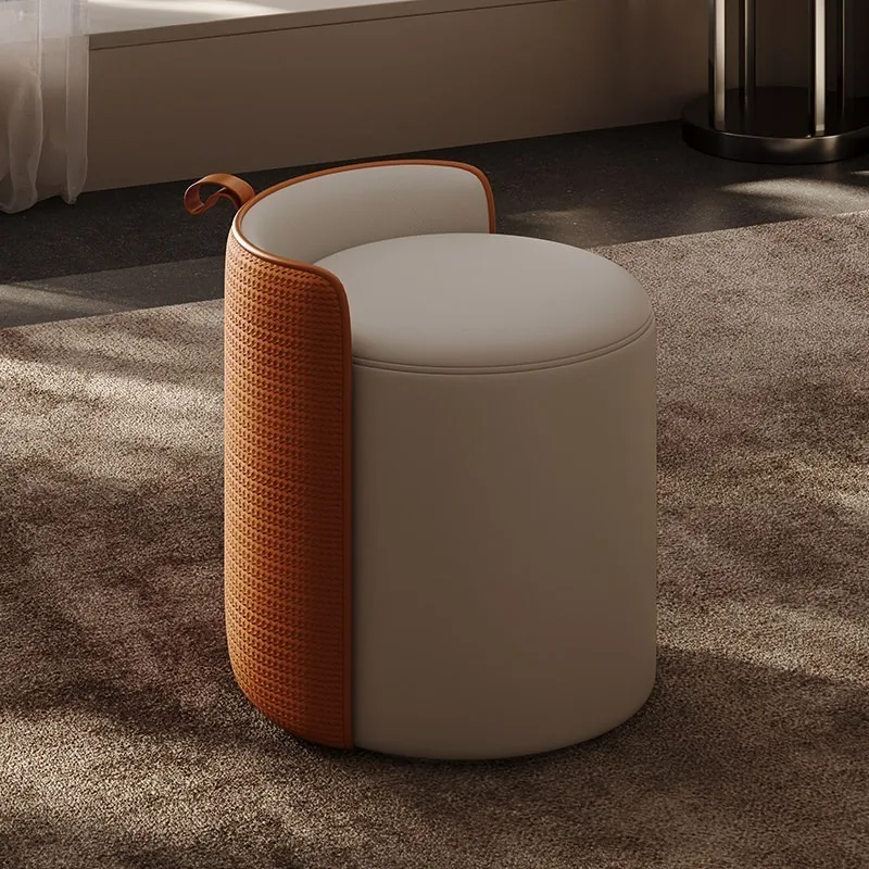 Modern minimalist light luxury makeup stool bedroom round stool rotatable cream style girls dresser stool