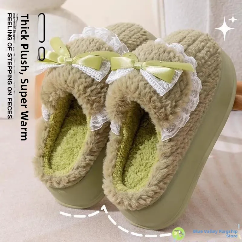 

Женские хлопковые тапочки для осени и зимы, для улицы, теплые, на меховой подкладке, домашние, комфортные