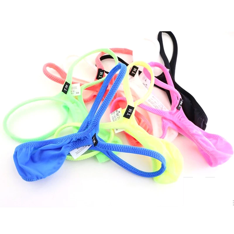 

Men's Thong Ice Silk Translucent Low Waist Sexy Thin Section Men's Thong T Pants High Elastic Underwear Sissy Lingerie For Men
