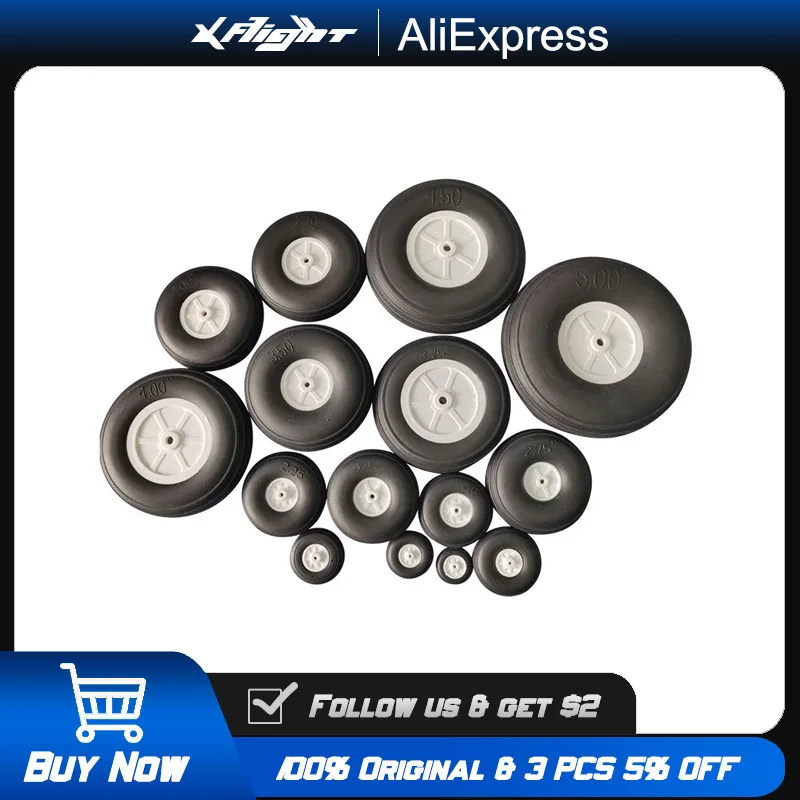 

XFlight 2Pcs/Lot 1-5inch High Quality Ultra Light and High Flexibility PU Wheel Tail Wheel Tires For RC Airplane Replacement DIY