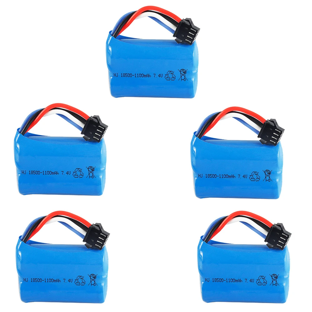 18500 7.4V 1100mAh bateria Lipo dla UDI 001 UDI001 Huanqi 960 pilot łodzi motorowej 7.4V akumulator z wtyczką SM-4P