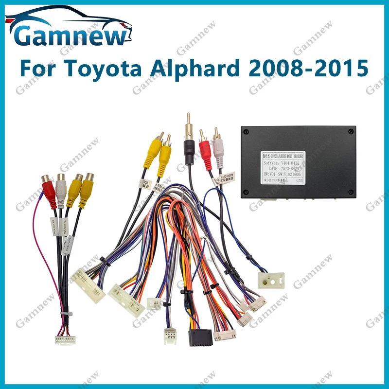 Car Radio Cable 16-pin Power wire harness Connector CAN Bus Adapter For Toyota Alphard 2008-2015 High End