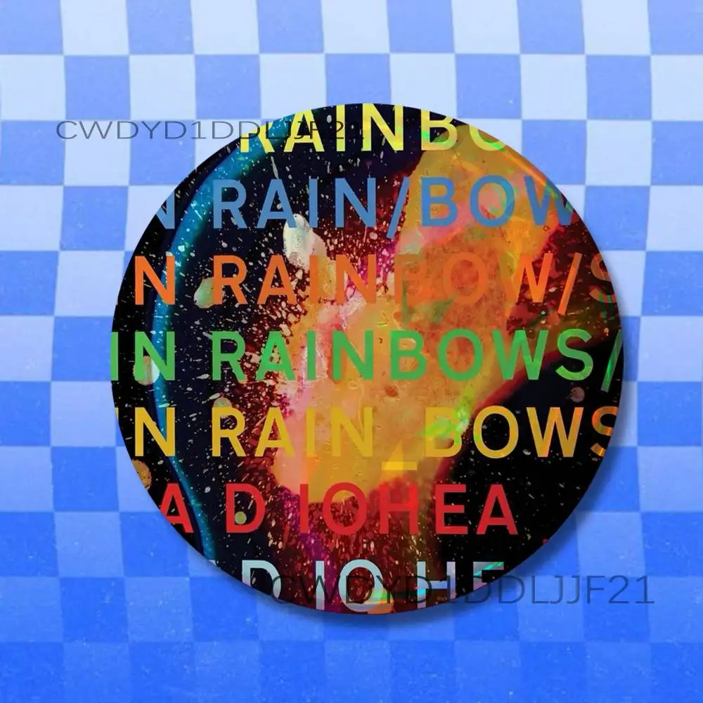 R-Radiohead In Rainbows Button Pins Tinplate Brooches Cartoon Creative Badge for Backpack Clothes Decor