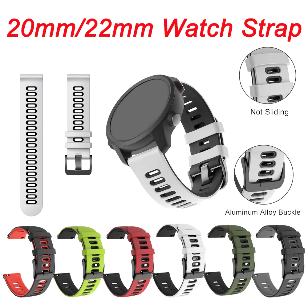 Sport 20mm/22mm Watch Band Silicone | Quick Release Strap, Soft Breathable, Comfortable, Replacement Bands for Men Women