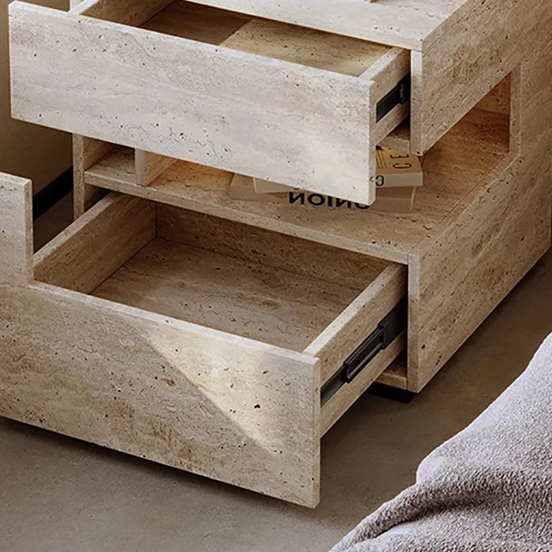 Wabi Sabi Minimalist Komodinler Dikdörtgen Trendy Premium Glam Komodinler Yatak Odası Gizli Depolama Mesilla De Noche Mobilya