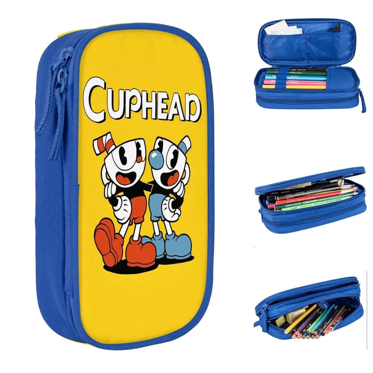 

CupHead Mugman Game Pencil Case Fun Pen Bags Student Big Capacity Students School Gifts Pencil Box