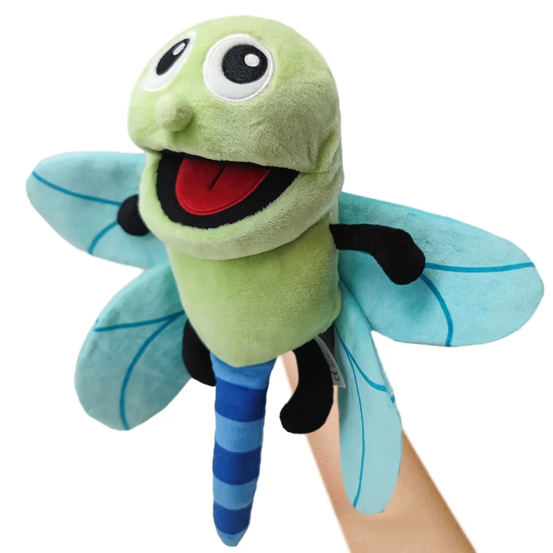 30cm série de insetos fantoche de mão dos desenhos animados formiga de pelúcia borboleta libélula joaninha abelha plushie brinquedos decoração de alta qualidade presente de aniversário