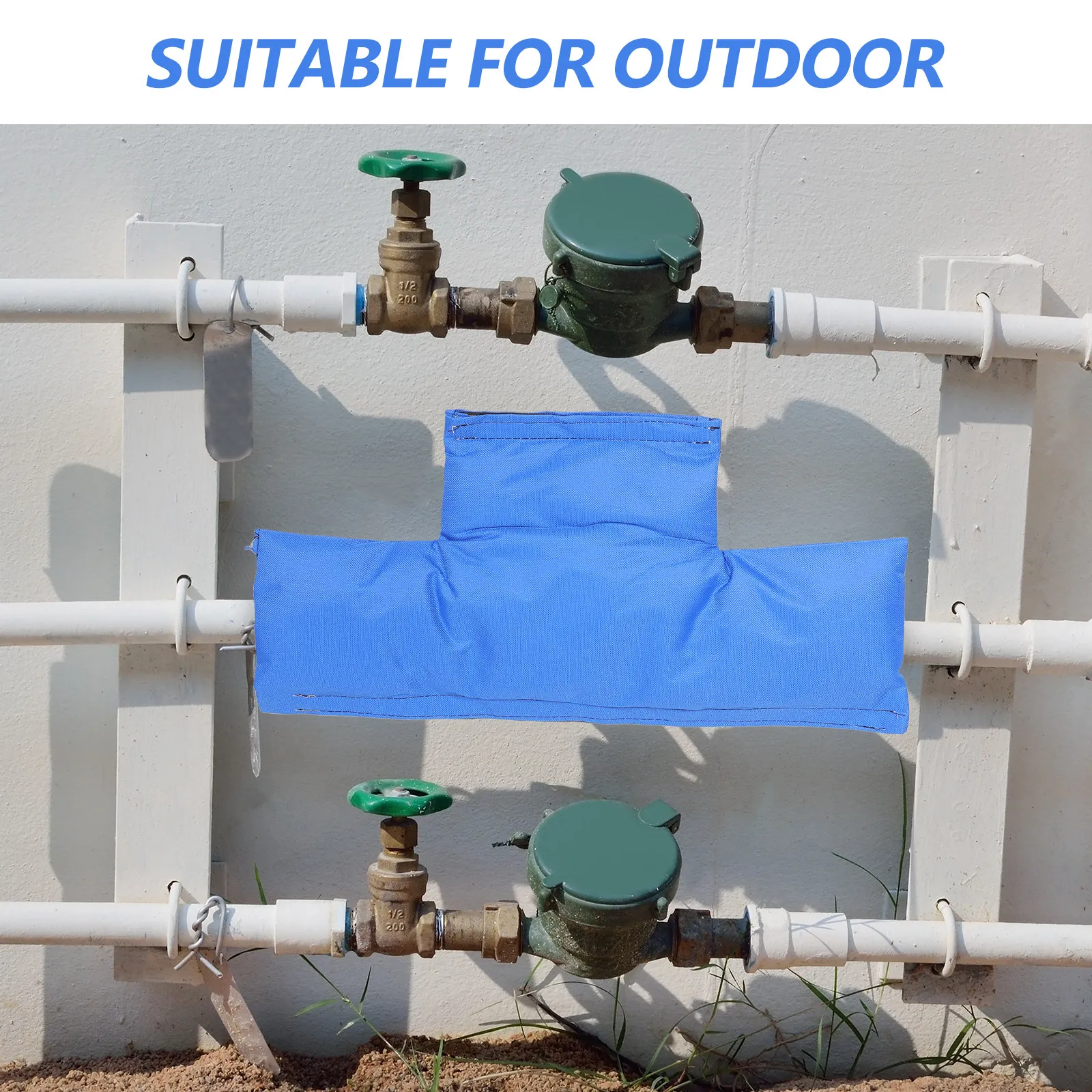 Water Meter Insulation Cover Blue Thickened Waterproof Freeze Protection Outdoor Valve Housing Winterized Meter Protector