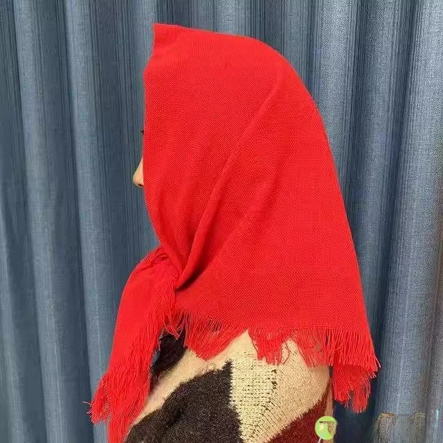 

Красный шарф с узором, традиционный деревенский женский модный корейский большой квадратный шарф, универсальный зимний аксессуар для молодых женщин