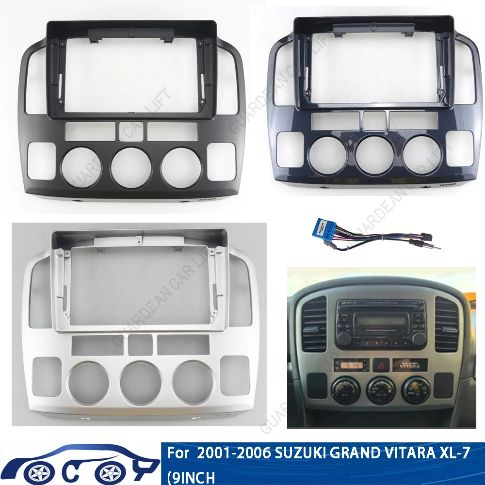 

9Inch Car Radio Fascias For 2001-2006 SUZUKI GRAND VITARA XL7 XL-7 Android Frame Dash Fitting Panel Kit With Cable