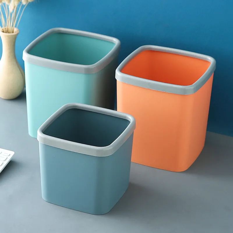 Household Creative Desktop Trash Can Small Mini Office Trash Can Bedside Bedroom Living Room with Lid Storage Bucket