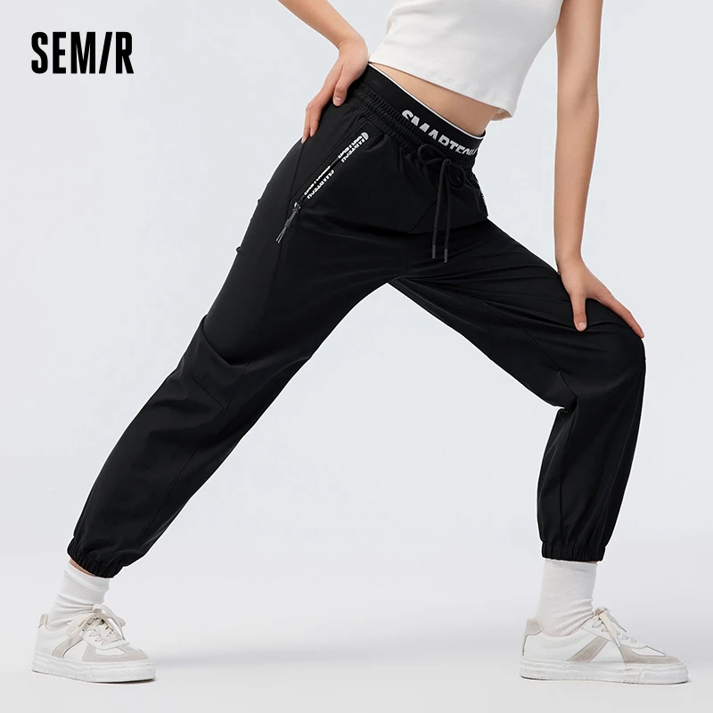 Semir Casual Pants Women Cool Feeling Sunscreen Sweatpants Summer 2024 New Quick Dry Letter Joggers