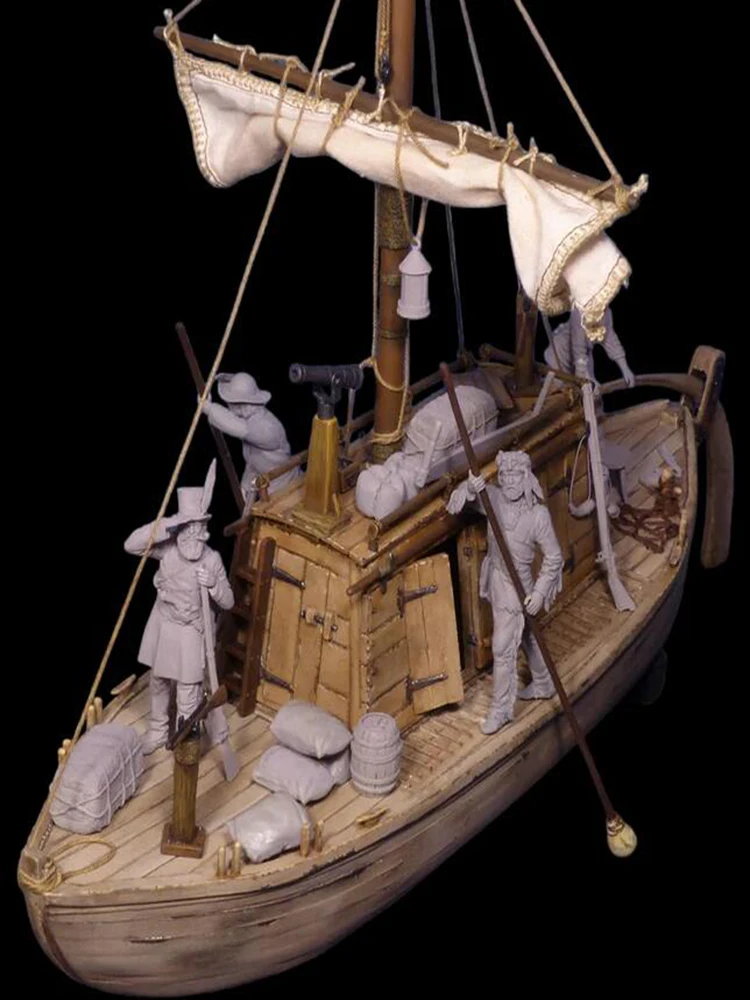 

Unassambled 1/32 54MM ancient RIVERBOAT (NO SOLDIER ) figure Resin figure miniature model kits Unpainted