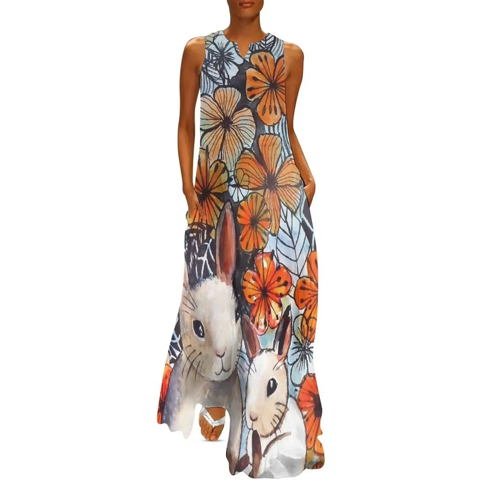 

Flower power bunnies Long Dress dresses for womens dresses ladies 2025 summer Dress