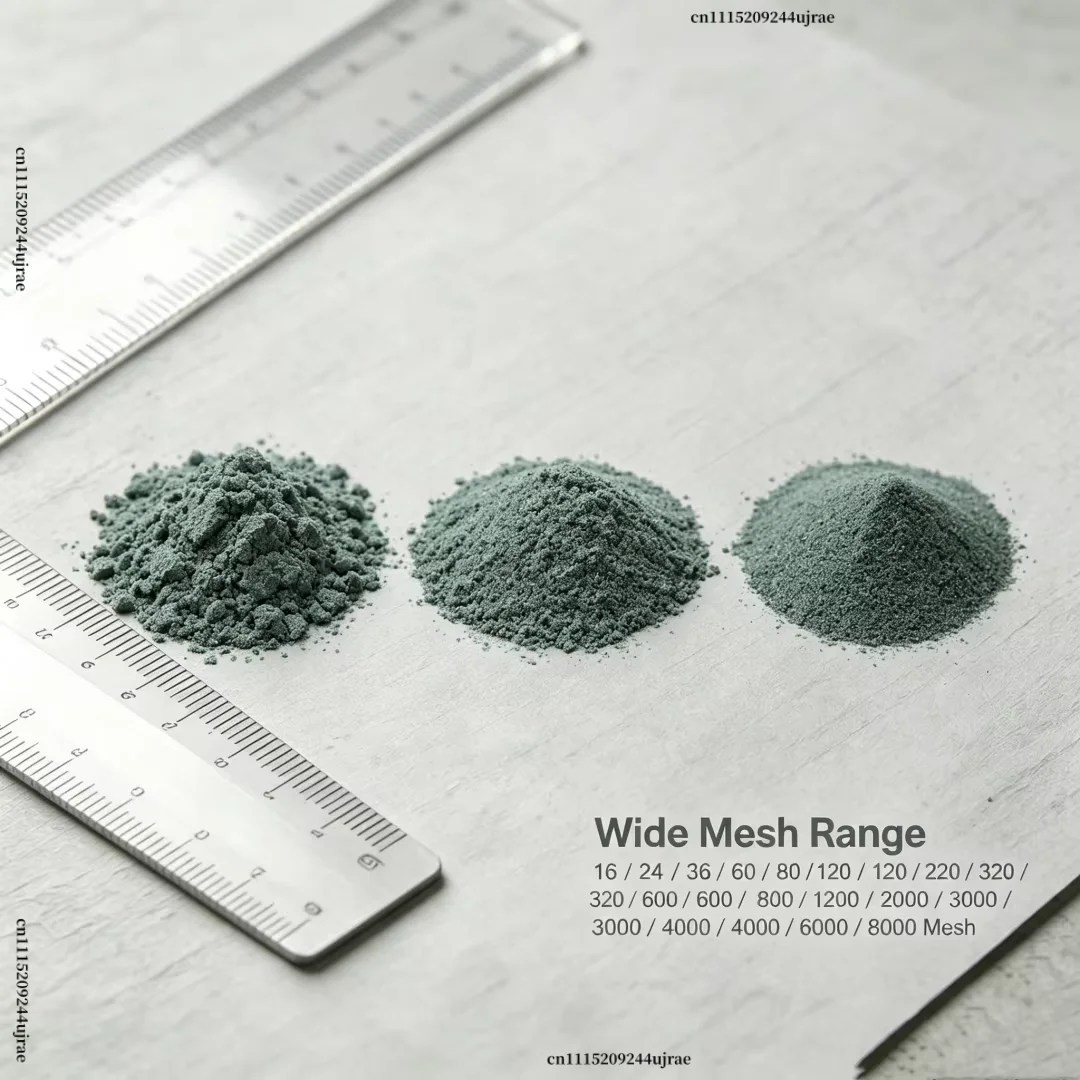Green Silicon Carbide Grit 16~8000 Mesh SiC Powder for Sandblasting Polishing Abrasive Tools Refractory Material