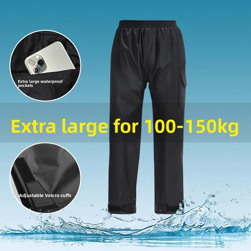 

plus Size Rain Pants Loose Fit Outdoor Biking Delivery Special Double Layer Breathable Lower Body Men's Rainwear