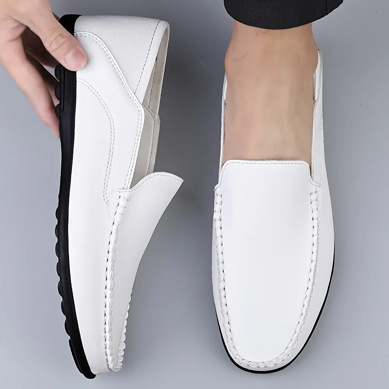 

& Versatile ’s Loafers - Microfiber , Rubber Sole, All-Season Slip-On Footwear