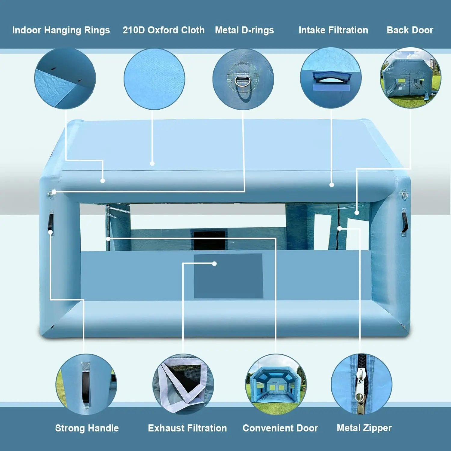 LVAOSTT Paint Booth Inflatable Paint Booth Portable Spray Booth Tent with Blower Air Filter System for DIY Spray Car Truck