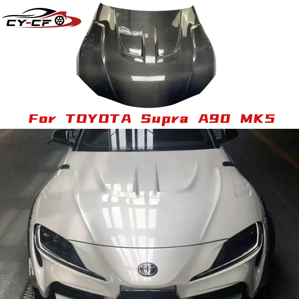 

VRS Style Hood Carbon Fiber For Toyota GR Supra A90 A91 Mk5 Bonnet Hood Car Accessories Carbon Bonnet Engine Cover FRP 2019+