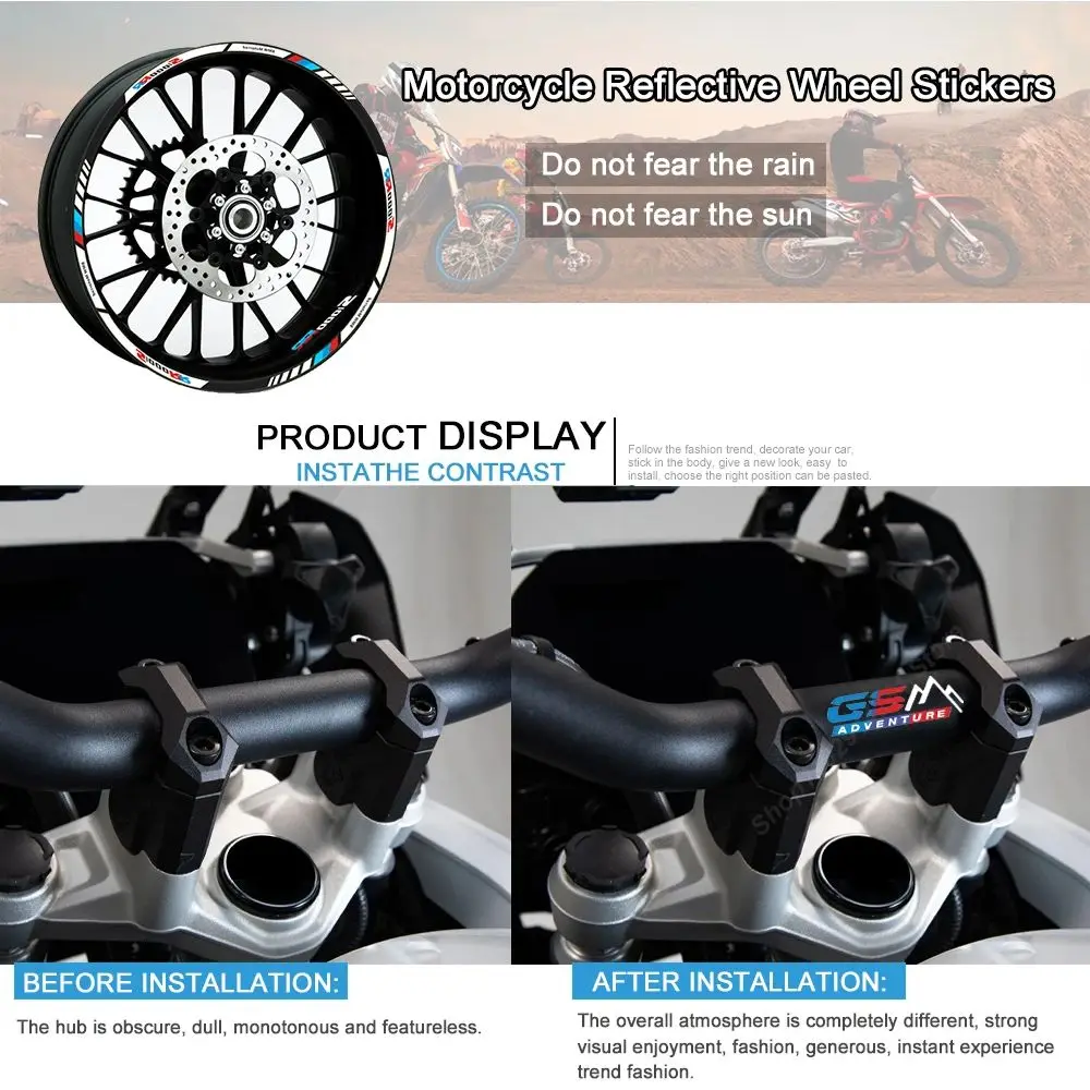 Motorcycle Sticker Waterproof Decal R1200GS Adventure Stickers for BMW R1100GS R1150GS R1250GS GS1200 R 1200 GS ADV Accessories