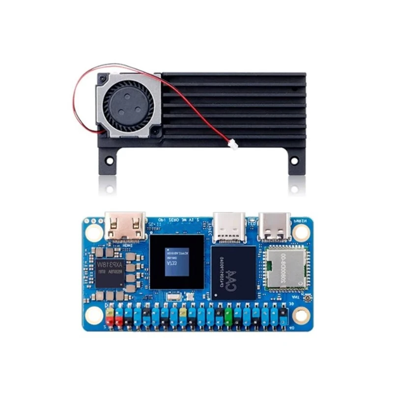 Zero 3W Development Board With Cooling Fan For Orange Pi Zero 3 Allwinner A733 Soc 3Tops NPU Pcle 3.0 WIFI6 BT5.4 12GB