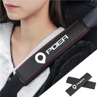 Cinturón de seguridad para coche, Protector de hombro de cuero de napa, cinturón de seguridad para Great Wall GWM Poer P11 P12 Cannon Ruman Sucan, 2 uds.