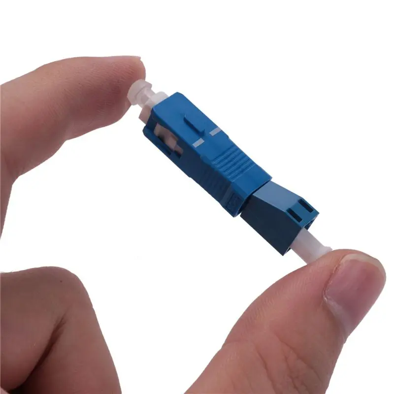 ABZC 8X SC Male to for LC Female Hybrid Flange Adapter, Singlemode 9/125 SM Optical Fiber Connector, Blue