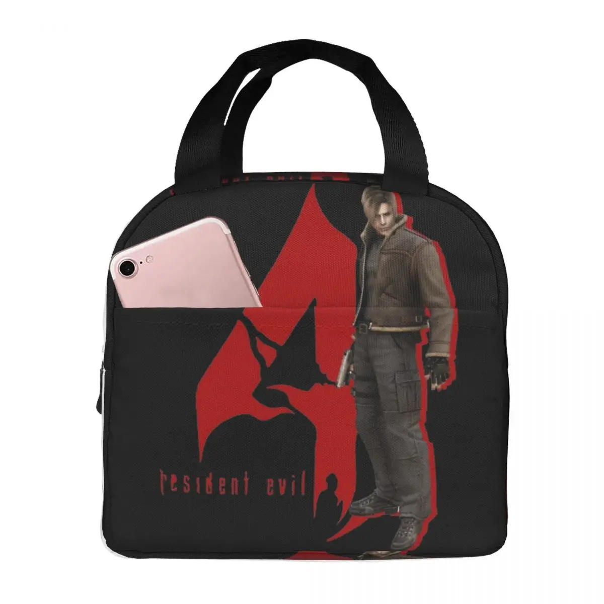 Leon & RE4 Logo Lunch Bags Accessories Portable Insulated Oxford Cooler Bags Resident Evils 4 Games Thermal Food Picnic Tote