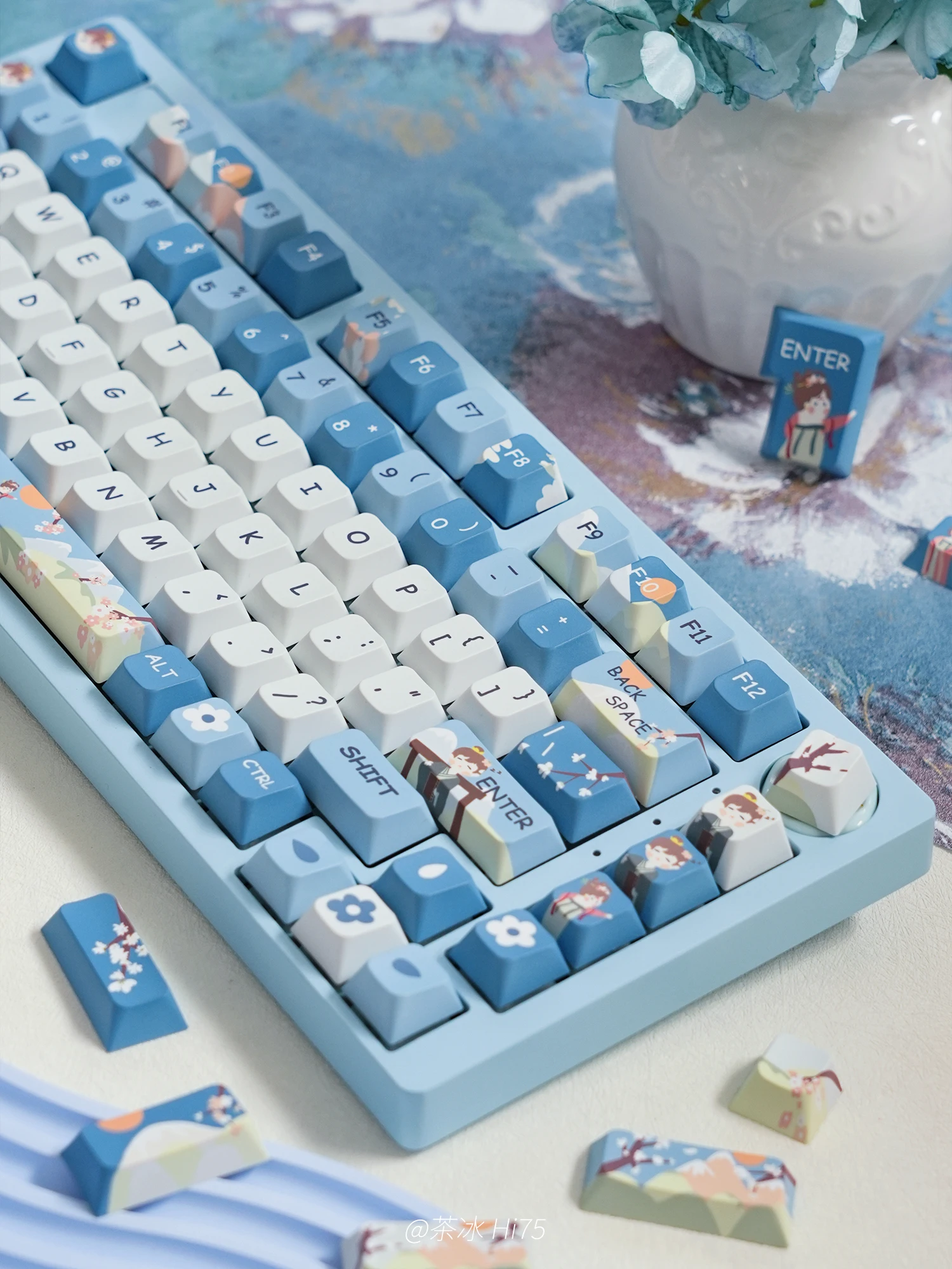 Daydream Dream Garden Surprise Dream 145 Key Dca Highly Thermal Sublimation Customized Mechanical Keyboard Chinese Style Keycaps