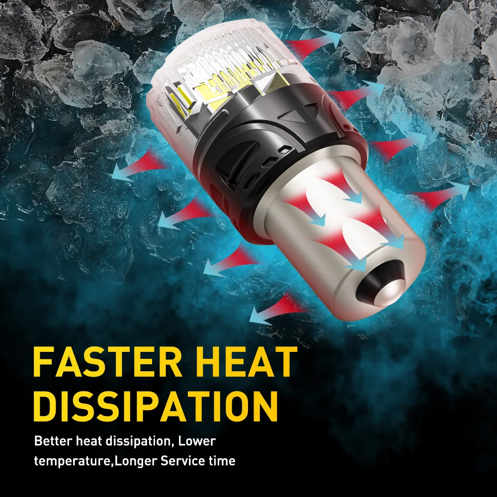 AUXITO 2 قطعة 1156 Ba15s P21 LED الذيل عكس مصابيح كهربائية مع غطاء واضح 6500 كيلو الأبيض ل DRL الفرامل مصباح قيادة 1500LM 12 فولت