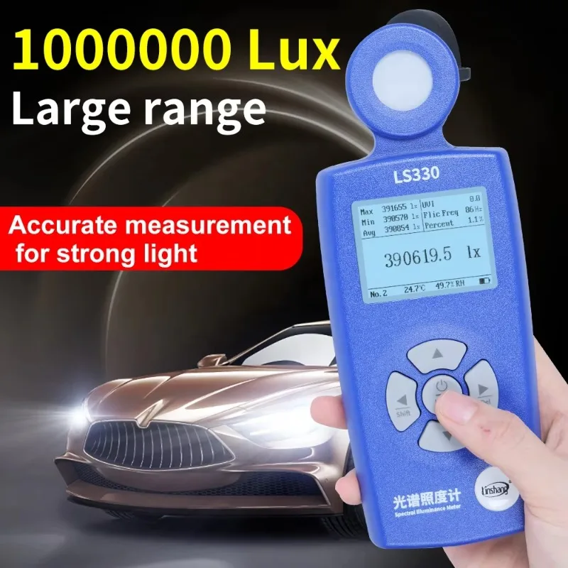 LS330 CRI Ra CCT SDCM UVI UV Index Lux Tester Spektral Beleuchtungsstärke Meter 0-1000000 Lx/Fc Digital Luminometer Licht Lux Meter