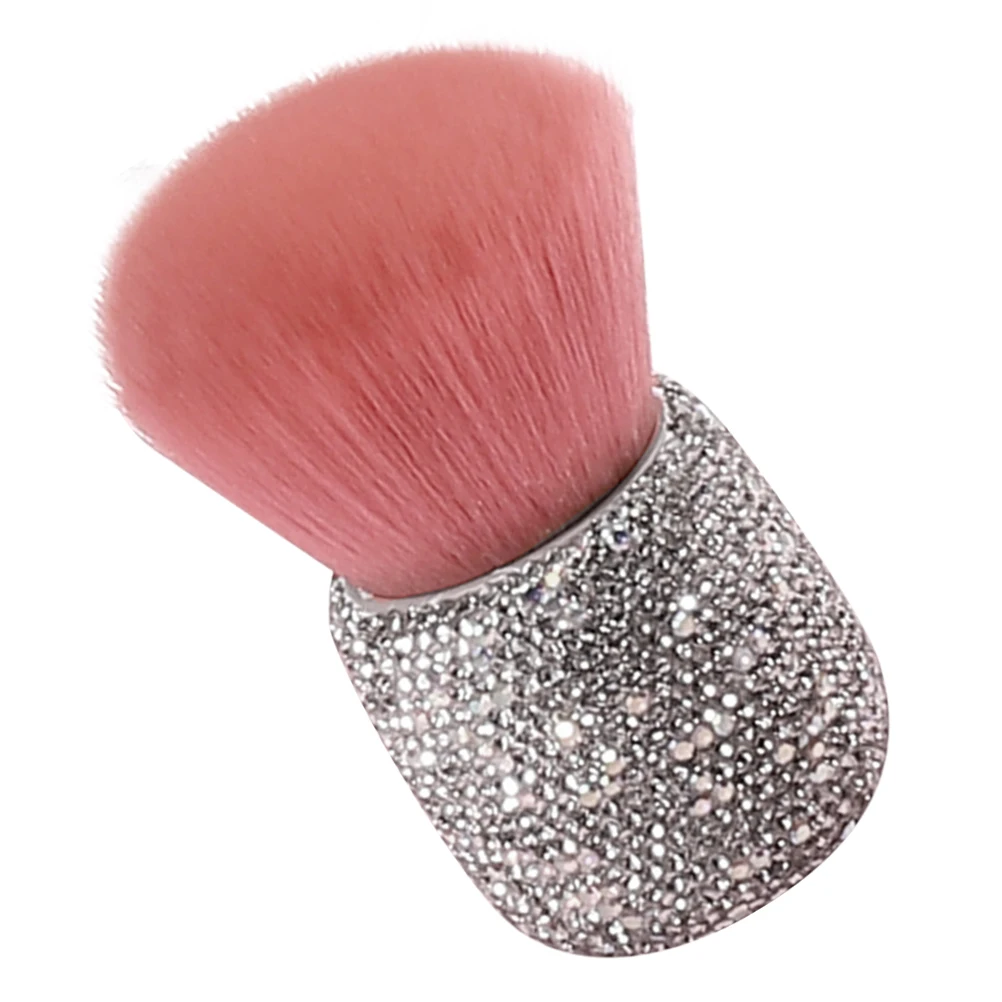 Pilzkopf-Make-up-Pinsel, rosa Strass-Griff, tragbarer Puder-Rougepinsel für die Reise, Gesicht, Mineraleinstellung, Puderanwendung