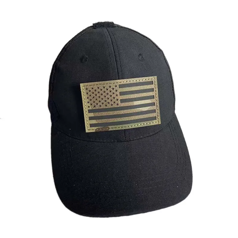 USA Amerikanische Flagge Patch Kleidung Applikation Stickerei Moral Emblem, IR Reflektierende Patches Militärische Taktische Abzeichen Glow In The Dark – Detail 1