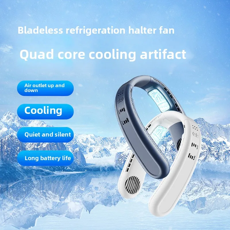 Nuova ventola sospesa al collo con raffreddamento a semiconduttore, mini piccola ventola per persone pigre, ventilatore elettrico esterno con ricarica USB
