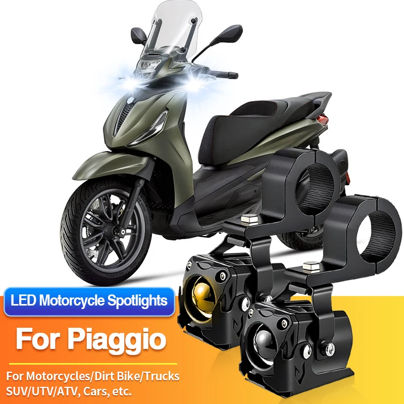 

1/2PC LED Universal Motorcycles Headlights Fog Light UTV ATV for Piaggio Ape City 200/Xtra/450 Xtra X/BV 400 S/Beverly 350 400 S