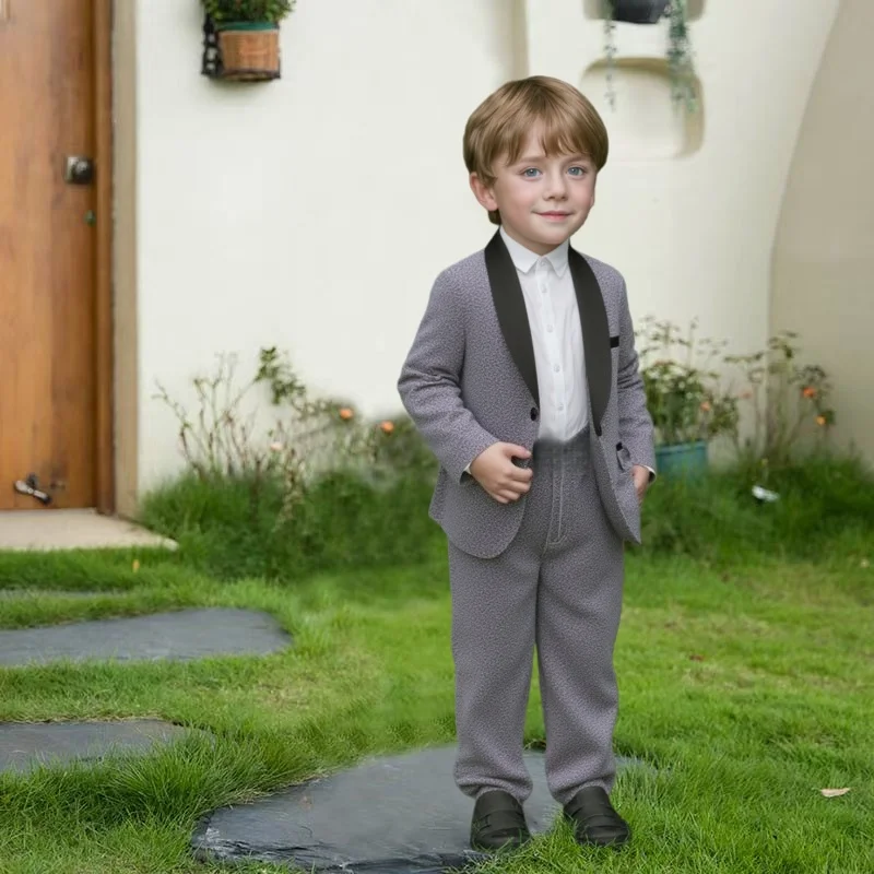 

Серый пиджак для мальчиков, брюки с галстуком-бабочкой, костюм из 3 предметов для дня рождения, костюм для выступлений на фортепиано для мальчиков, детский пиджак, костюм на свадьбу
