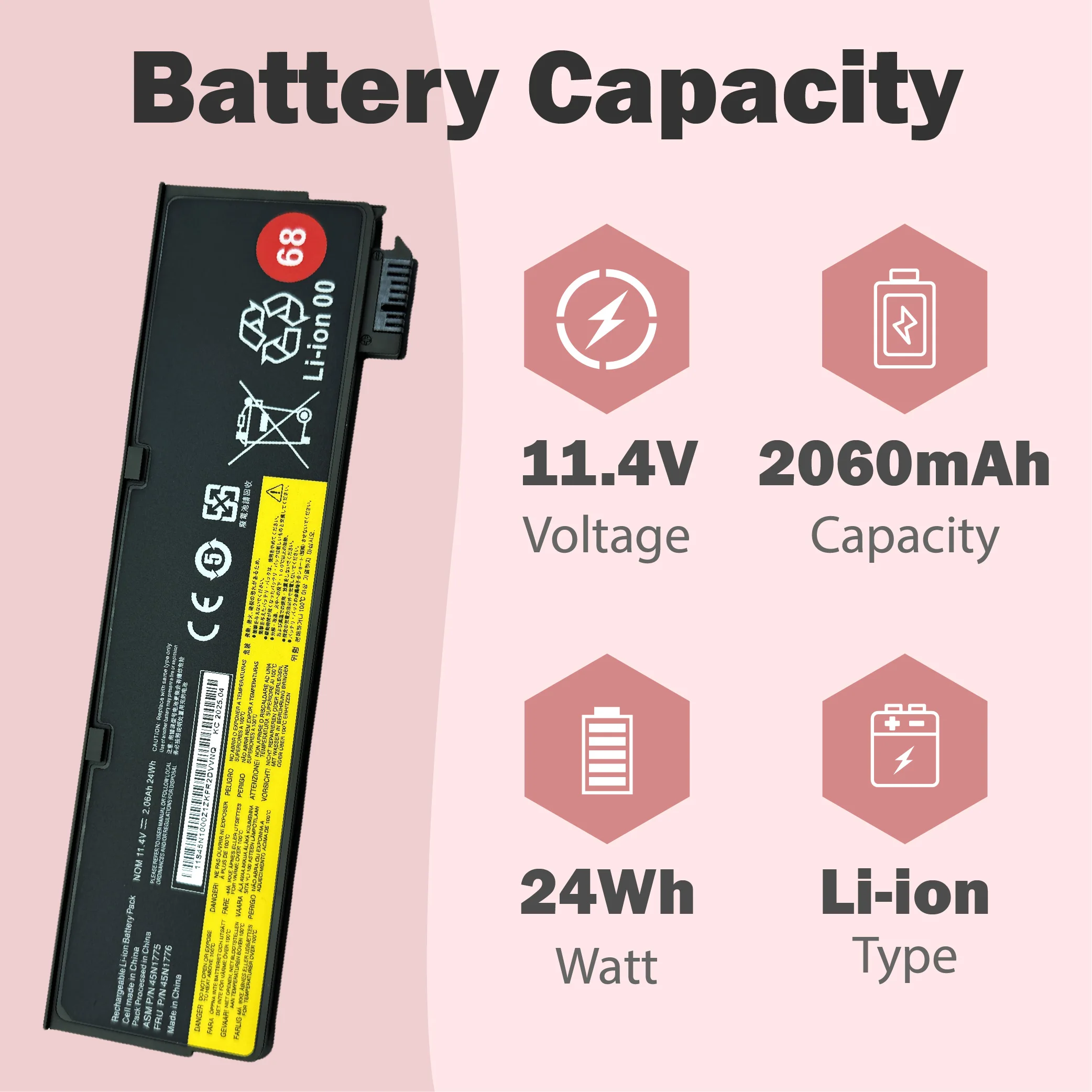 45N1776 X240 68 Battery For Lenovo ThinkPad T440 T440S T450 T450S Series X240 45N1775 45N1776 45N1124 45N1125 45N1126