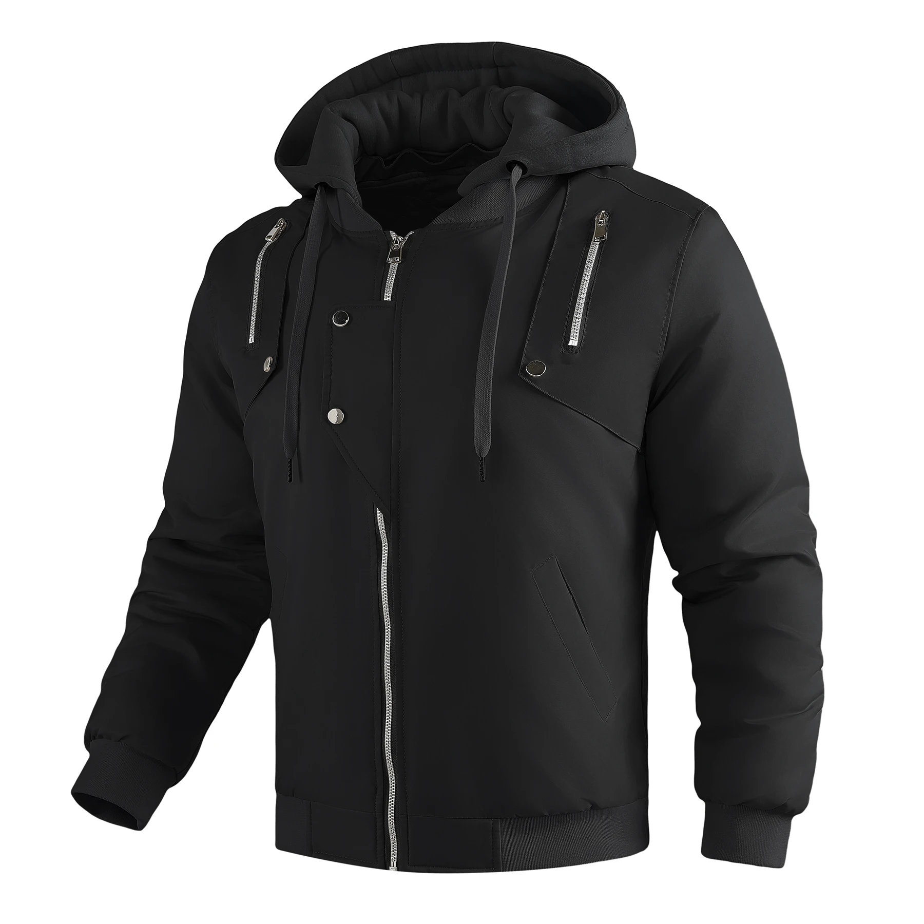 Thickened Cotton Parkas for Men Thick Warm Jacket Mens Retro Pilot Jacket Coat Casual Baseball Jackets Detachable Hooded Clothes